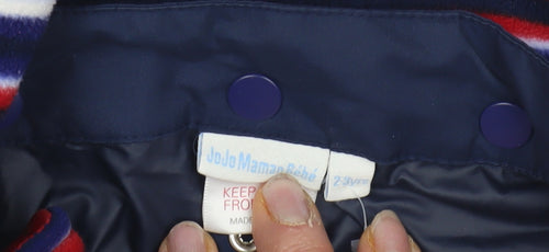 JoJo Maman Bébé Boys Blue Hooded Parka 2-3 Years