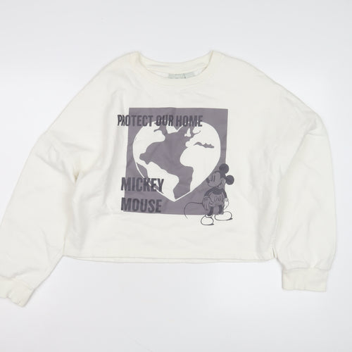 Disney Women’s White Pullover Sweatshirt Size 10