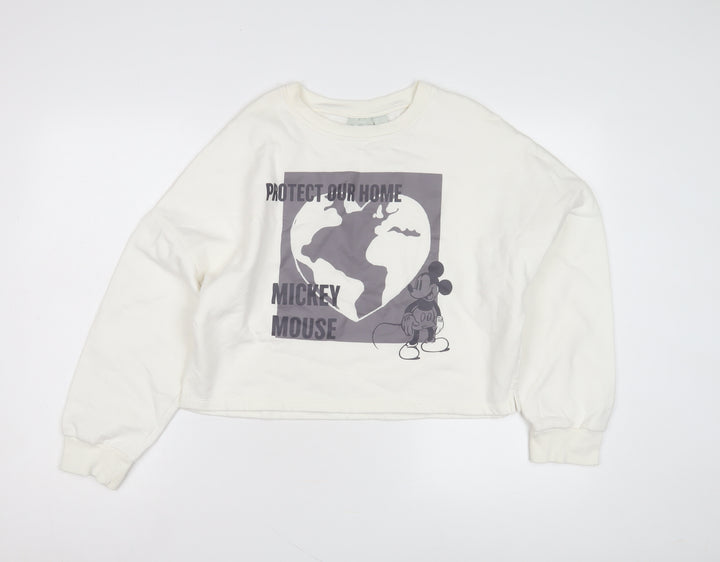 Disney Women’s White Pullover Sweatshirt Size 10