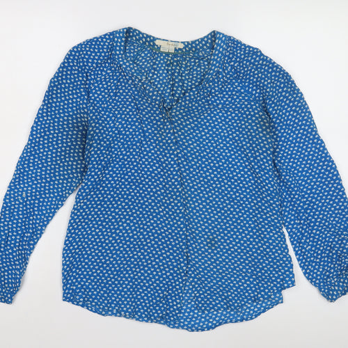 Boden Women's Blue Geometric Blouse Size 10