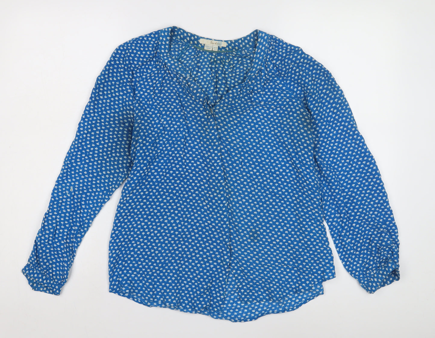 Boden Women's Blue Geometric Blouse Size 10