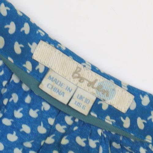 Boden Women's Blue Geometric Blouse Size 10