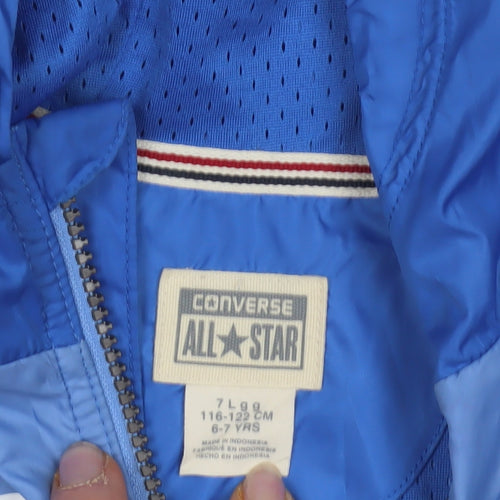 Converse Boys Blue Windbreaker Jacket 6-7 Years - Hooded, Logo