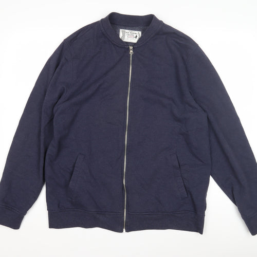 Red Herring Men's Blue Cotton Basic Jacket, Large