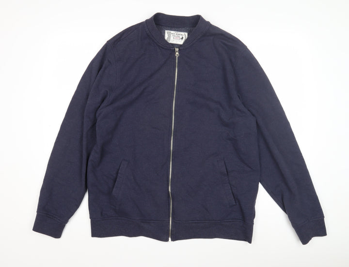 Red Herring Men's Blue Cotton Basic Jacket, Large