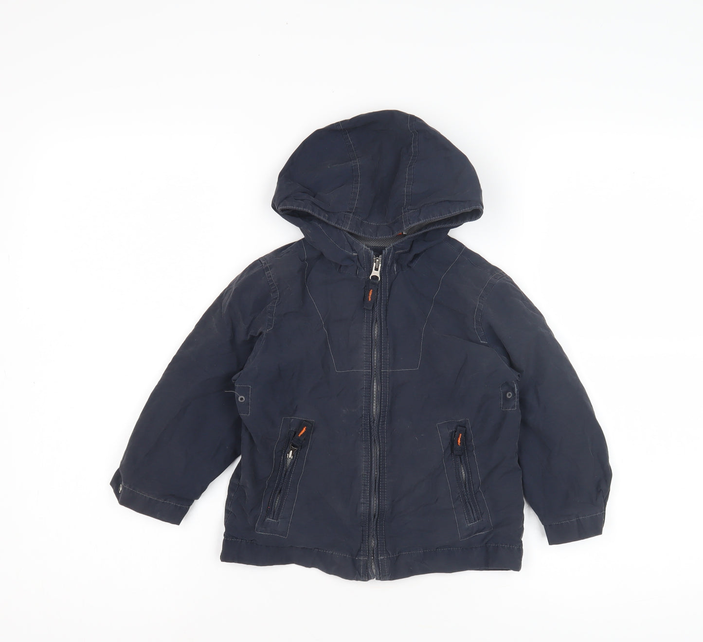 Gap Boys Blue Parka Jacket 2-3 Years Hooded Zipped Pockets