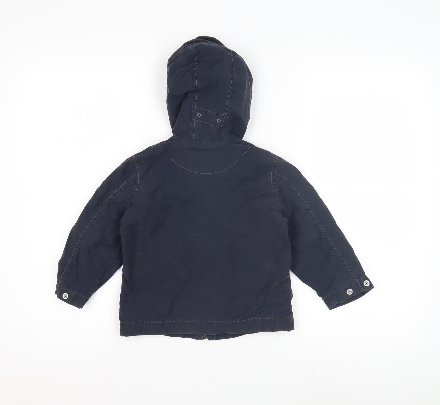 Gap Boys Blue Parka Jacket 2-3 Years Hooded Zipped Pockets