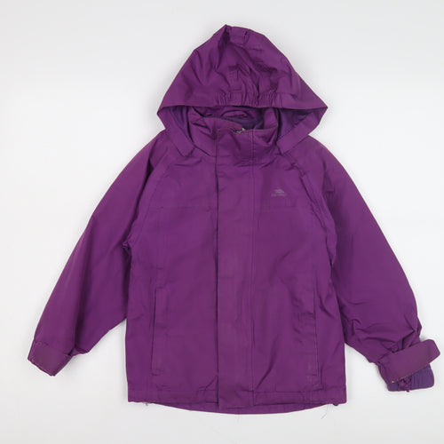 Trespass Girls Purple Rain Coat Jacket Size 5-6 Years
