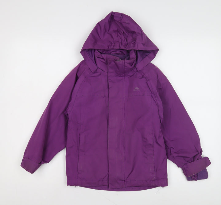 Trespass Girls Purple Rain Coat Jacket Size 5-6 Years