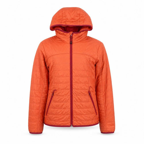 Decathlon Girls Orange Puffer Jacket - 14 Years, Hooded, Mid-Length