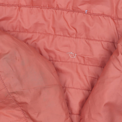 Decathlon Girls Orange Puffer Jacket - 14 Years, Hooded, Mid-Length