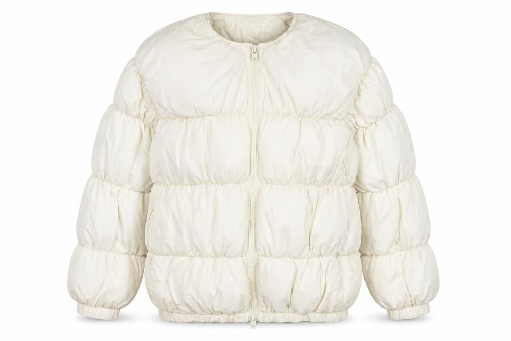 Front view of PRETTYLITTLETHING Women's Ivory Puffer Jacket, size S