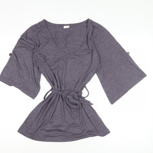 Ethel Austin Grey Women's Tunic V-Neck Size 8 Relaxed Fit