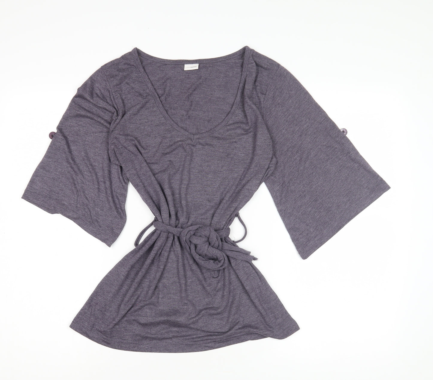 Ethel Austin Grey Women's Tunic V-Neck Size 8 Relaxed Fit