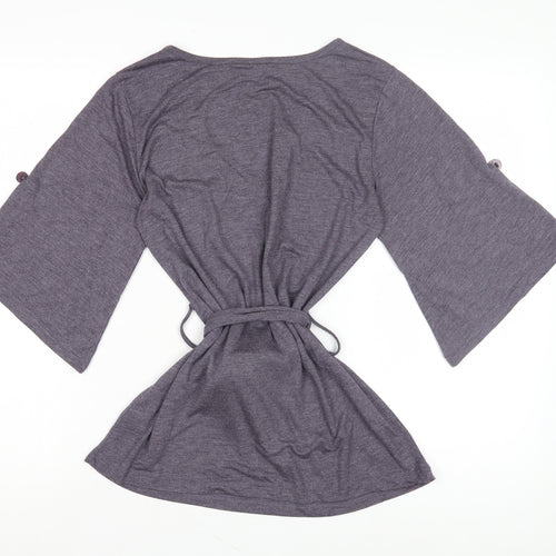 Ethel Austin Grey Women's Tunic V-Neck Size 8 Relaxed Fit