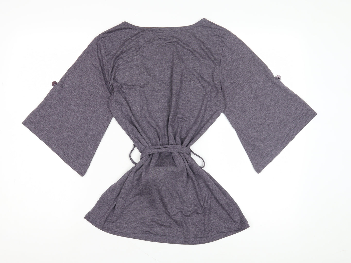 Ethel Austin Grey Women's Tunic V-Neck Size 8 Relaxed Fit