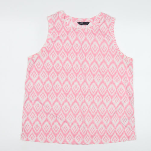 Marks and Spencer Womens Pink Geometric Tank Size 14