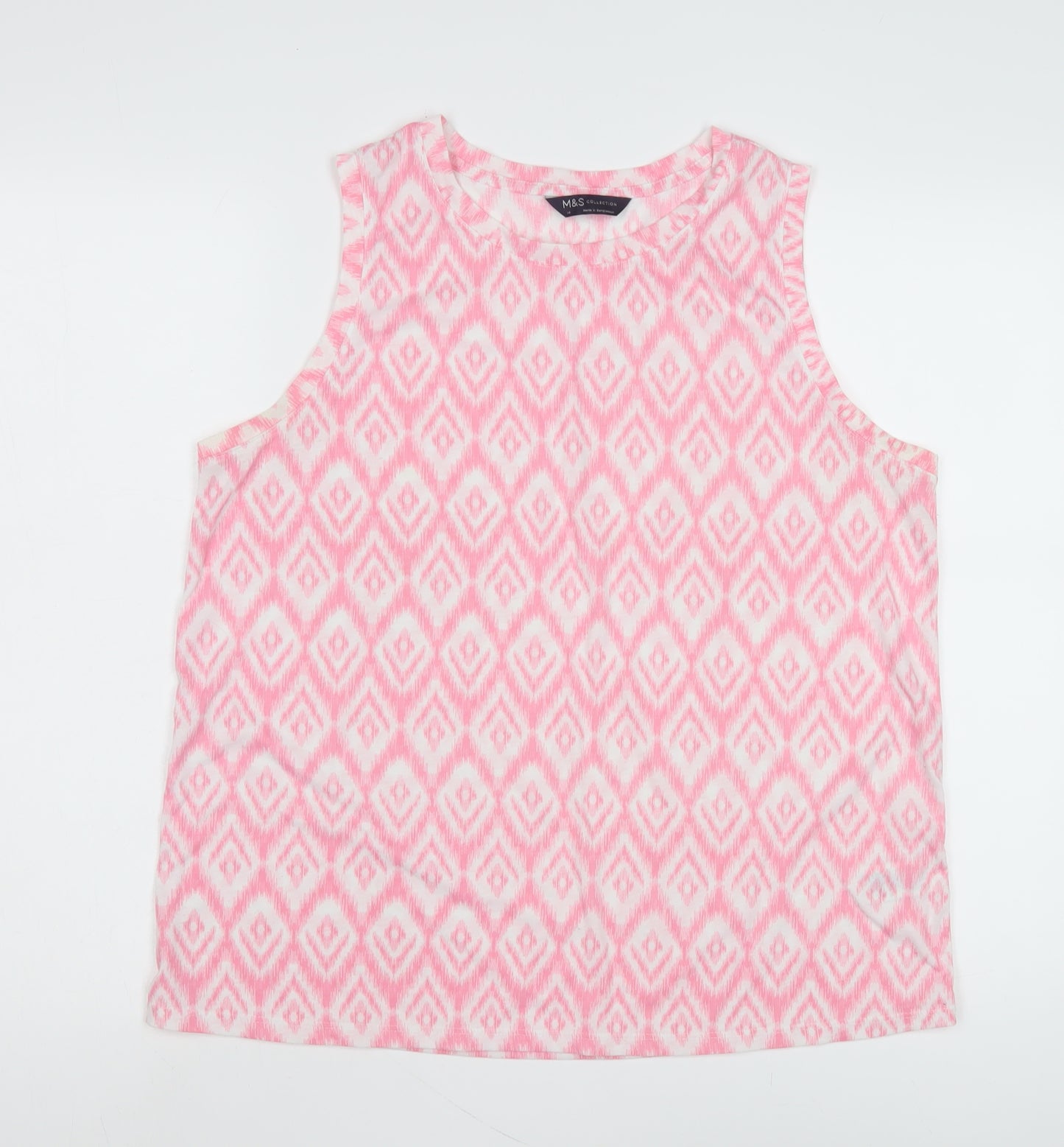 Marks and Spencer Womens Pink Geometric Tank Size 14