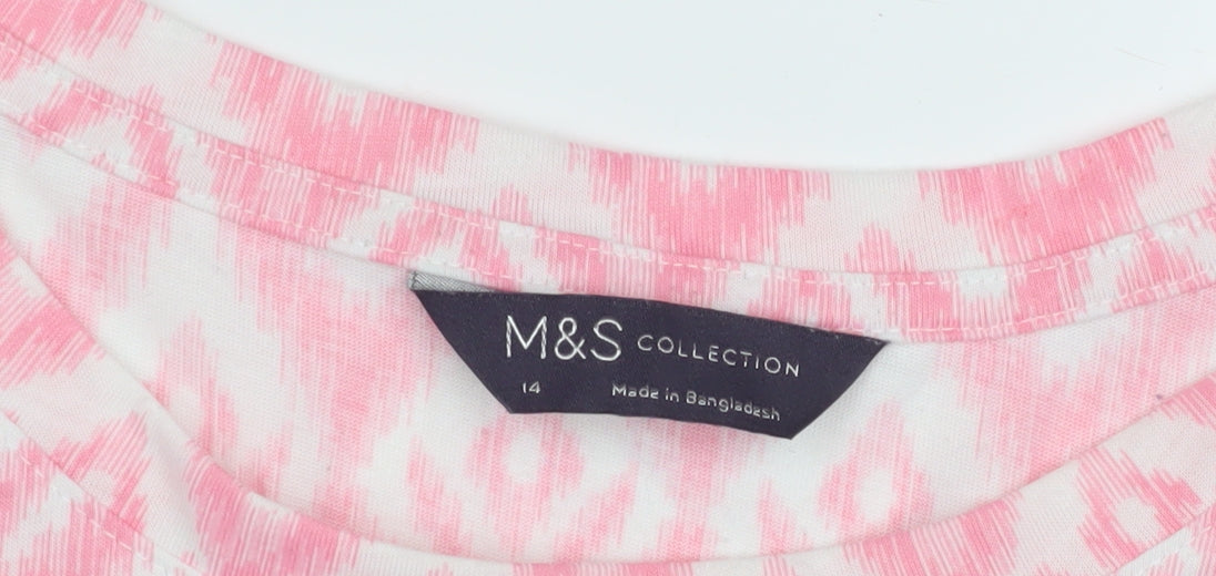 Marks and Spencer Womens Pink Geometric Tank Size 14