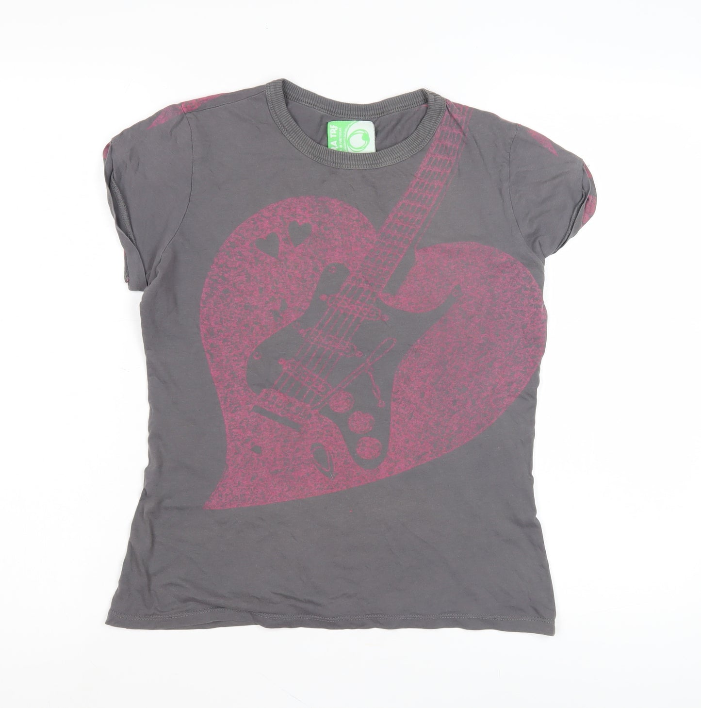 Zara Women's Grey T-Shirt Size 12 Music Theme