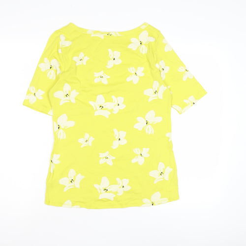 Marks and Spencer Women's Yellow Floral Top Size 14