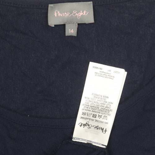 Phase Eight Women’s Blue Tunic Size 14 Round Neck
