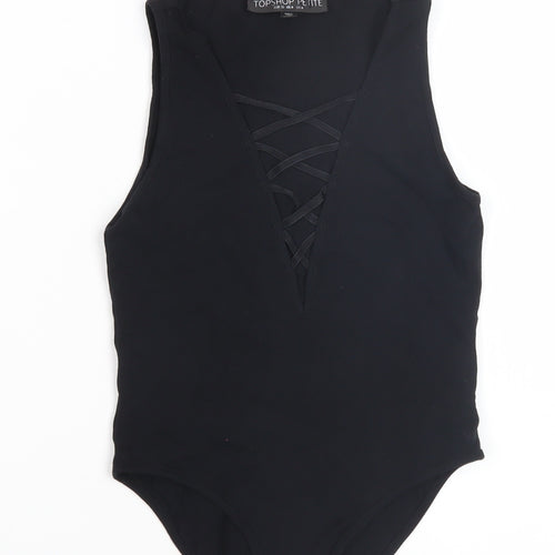 Topshop Women’s Black Bodysuit - Petite Size 8