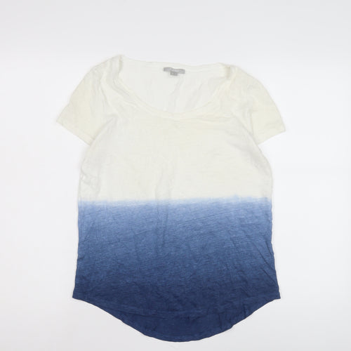 Pure Unisex Adults White Blue Colourblock T-Shirt M