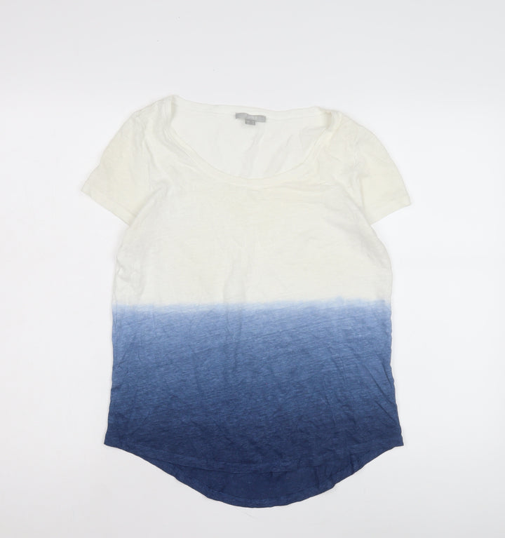 Pure Unisex Adults White Blue Colourblock T-Shirt M