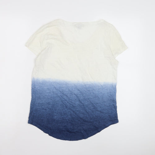 Pure Unisex Adults White Blue Colourblock T-Shirt M