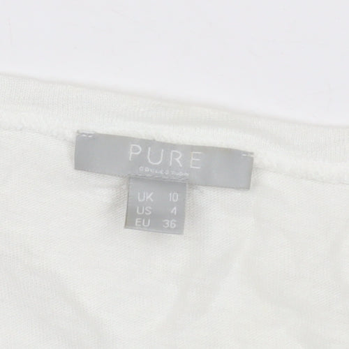 Pure Unisex Adults White Blue Colourblock T-Shirt M