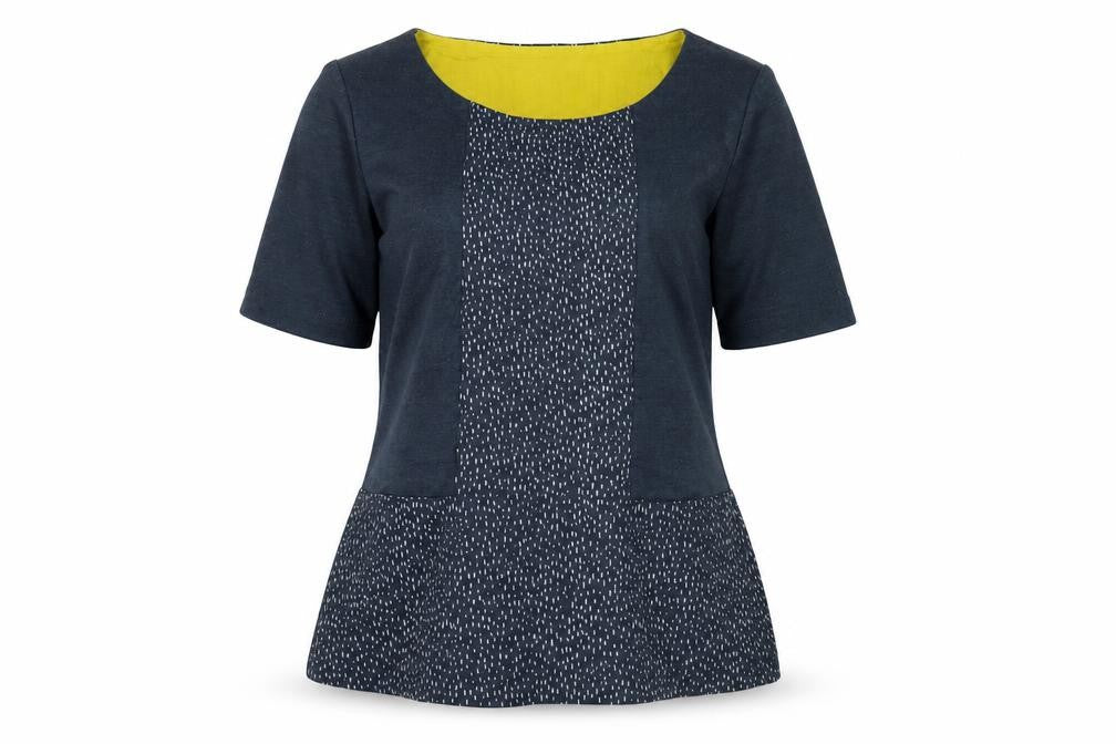 Front view of White Stuff Blue Women's, size 10, Boat Neck Top