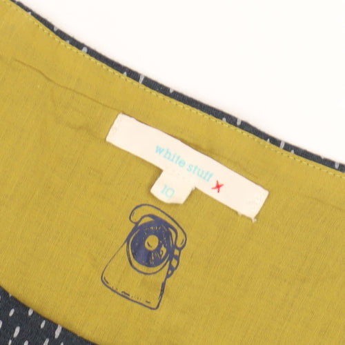 White Stuff Blue Women's Size 10 Boat Neck Top