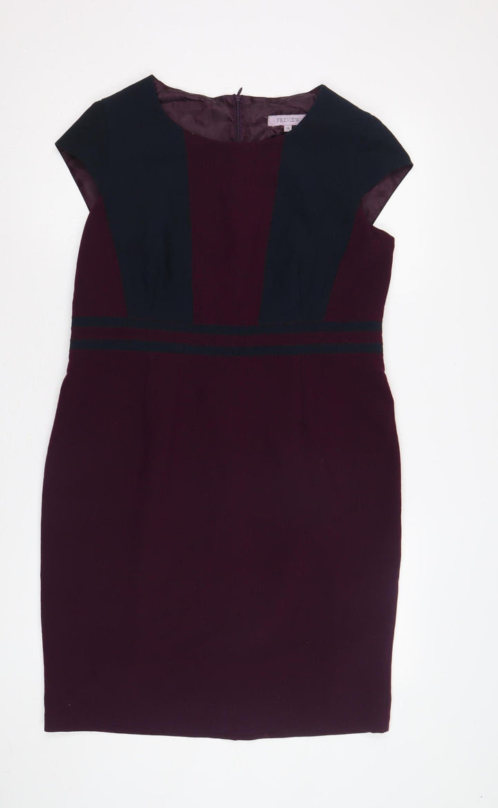 Preview Women's Purple Dress Size 16 with Zip Closure