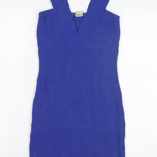 Oasis Women's Blue V-Neck Dress, Size 8