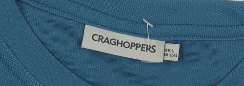 Craghoppers Blue Men's T-Shirt, Size L, Short Sleeve