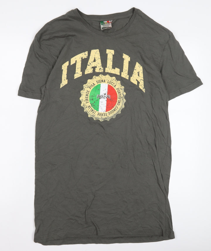Zeus Men's XL Grey Italian Graphic T-Shirt