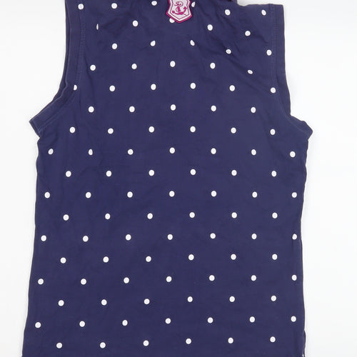 Hazy Blue Women's Navy Polka Dot Polo Shirt Size 18