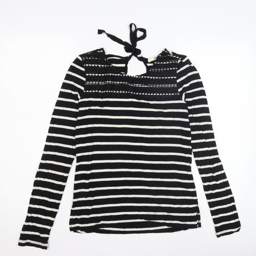 Oasis Women’s Black Striped Blouse, Size M