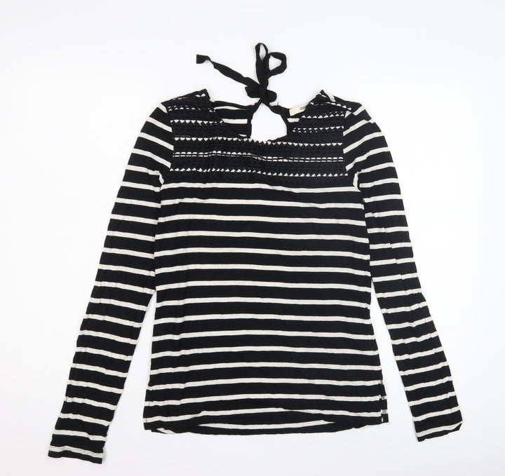 Oasis Women’s Black Striped Blouse, Size M