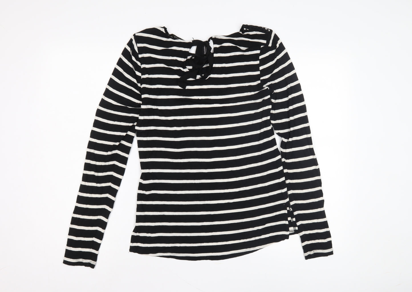 Oasis Women’s Black Striped Blouse, Size M