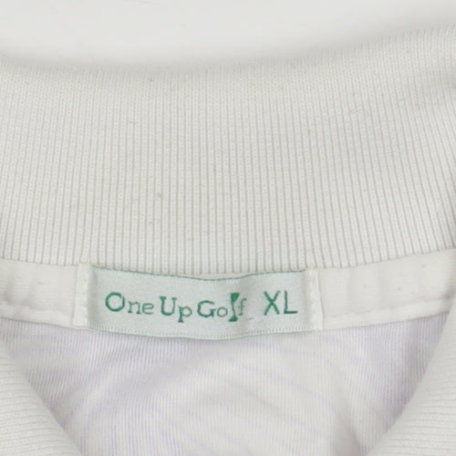 One Up Golf Unisex Purple Floral Polo Shirt XL