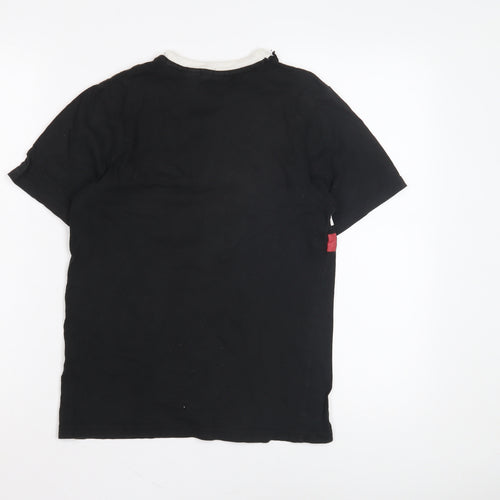 Vans Men's Black Graphic Print T-Shirt, Size M, Crew Neck
