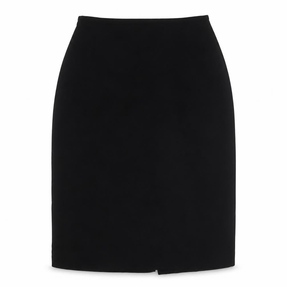 Front view of Kass Women's Black Midi Pencil Skirt -, size 14