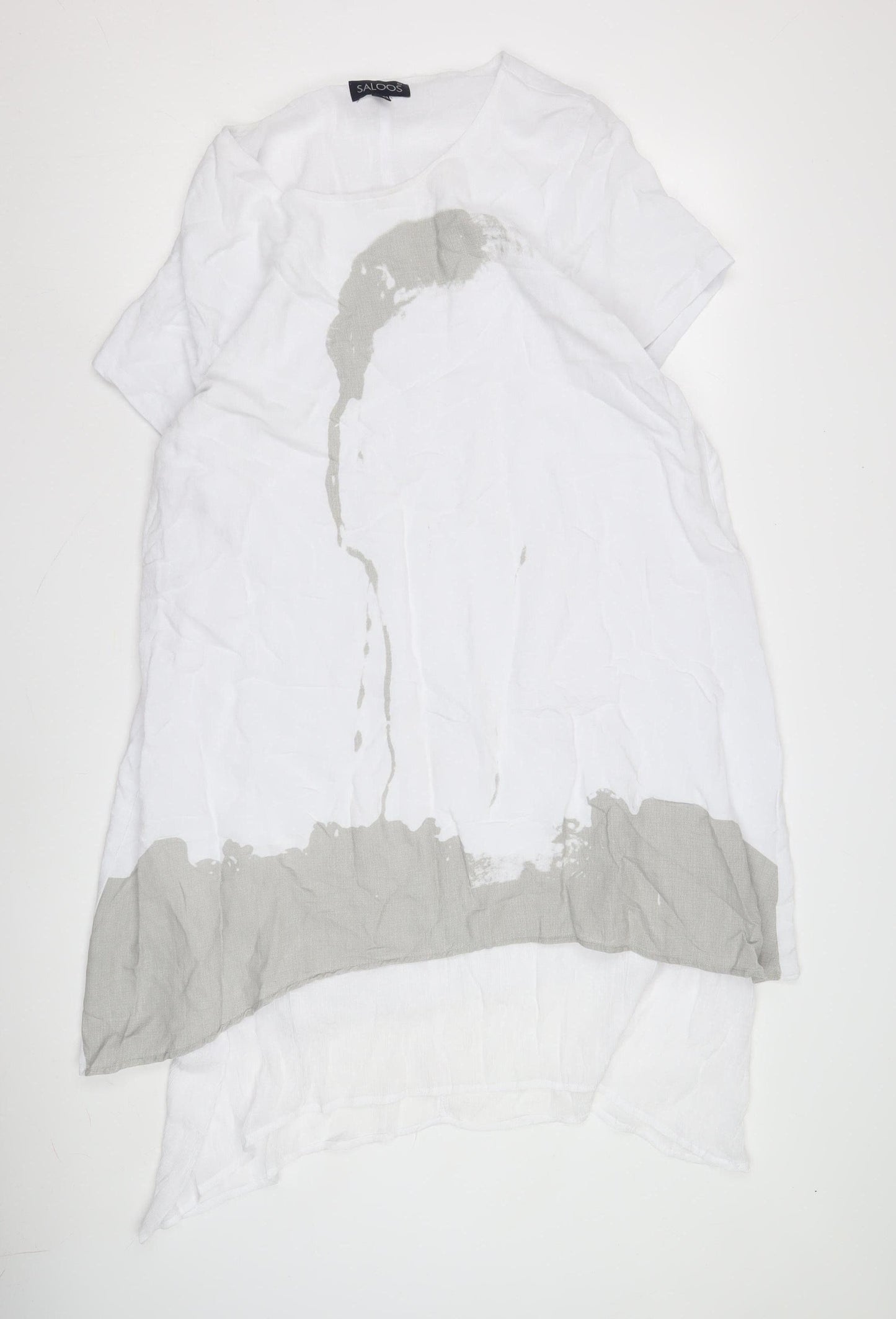 Saloos Women's White Short Sleeve Shift Dress Size 20
