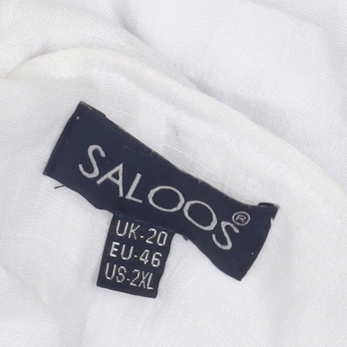 Saloos Women's White Short Sleeve Shift Dress Size 20