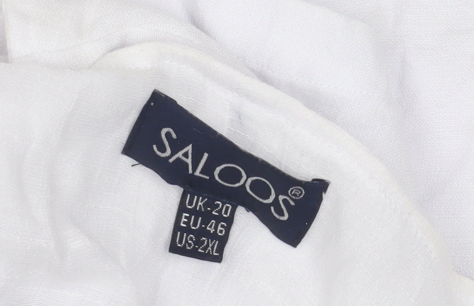 Saloos Women's White Short Sleeve Shift Dress Size 20