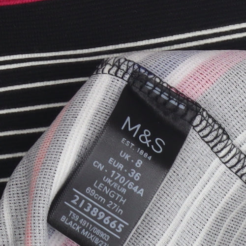 Marks and Spencer Women's Striped Skirt - Size 8