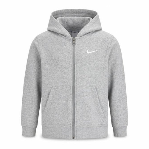 Nike Boys Grey Full Zip Hoodie, 8-10 Years, Logo Accent