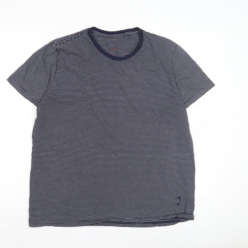 Joules Women's Blue Striped Crew Neck T-Shirt L